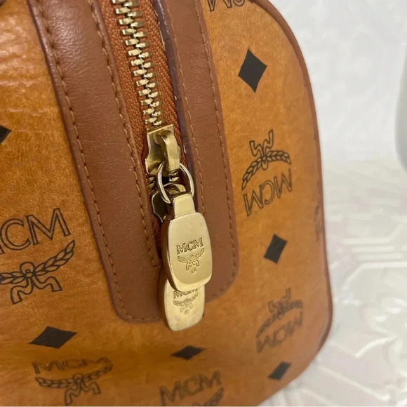 MCM‎ Cognac Brown Boston Bag Purse - Picture 10 of 15